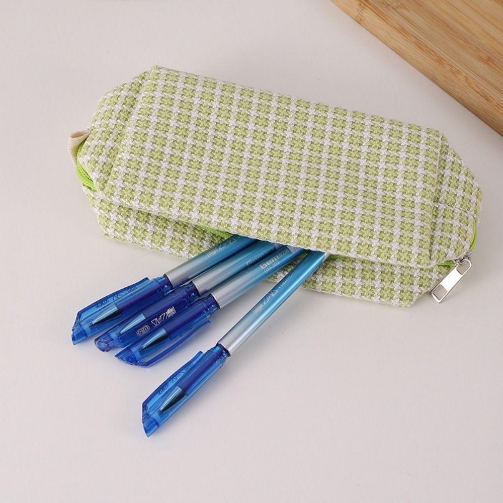 Kawaii Cosmetic Storage Bag Large Capacity Pen Box Durable Woven Pencil Case  Student Supplies