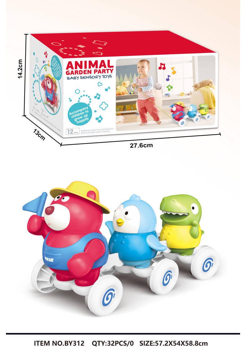 Pull-Along Musical Bear Toy for Infant & Toddler Early Learning