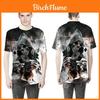 Modisches Herren T-Shirt mit lustigem Totenkopf 3D-Druck, lässigem Rundhalsausschnitt und kurzen Ärmeln
