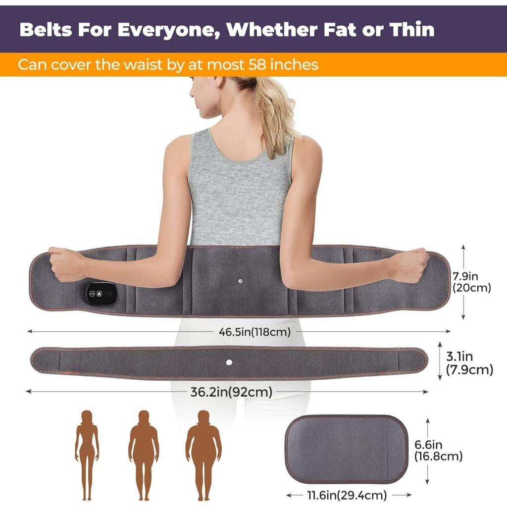 Cordless Lumbar Heating Pad Rechargeable Lower Back Massager Portable Red Light Therapy Lumbar Support Belt