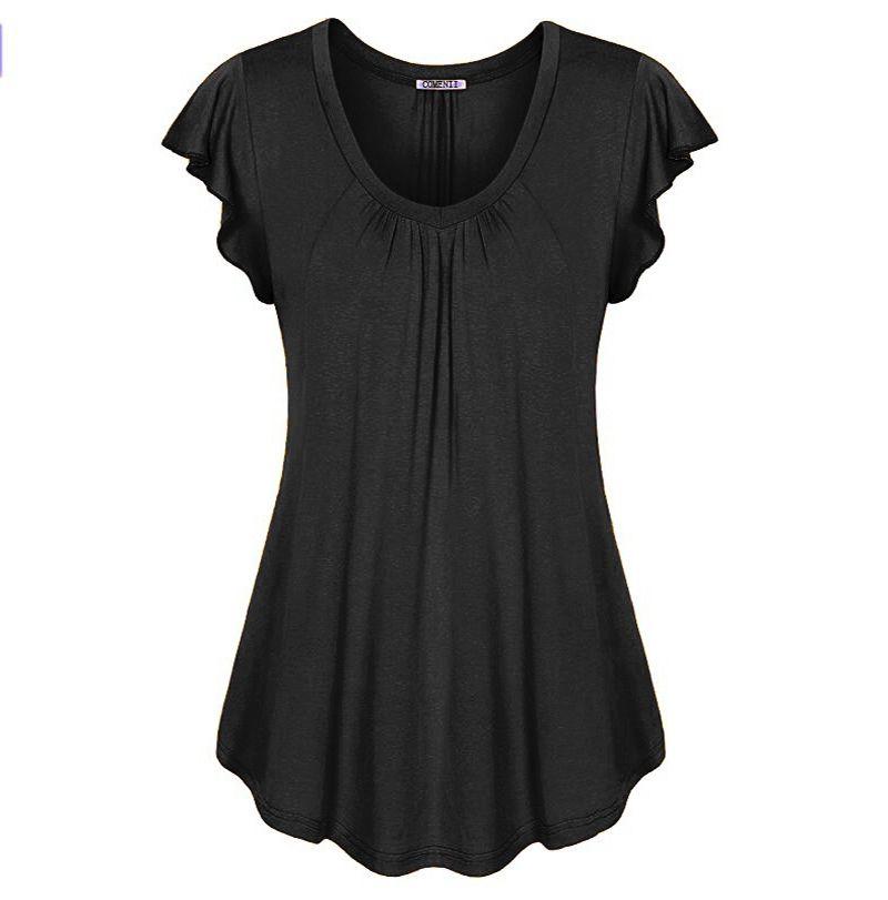 Plus Size Women's Summer Short Sleeve Blouse T Shirt Tops Casual Loose Tunic Tee For Effortless Style And Comfort