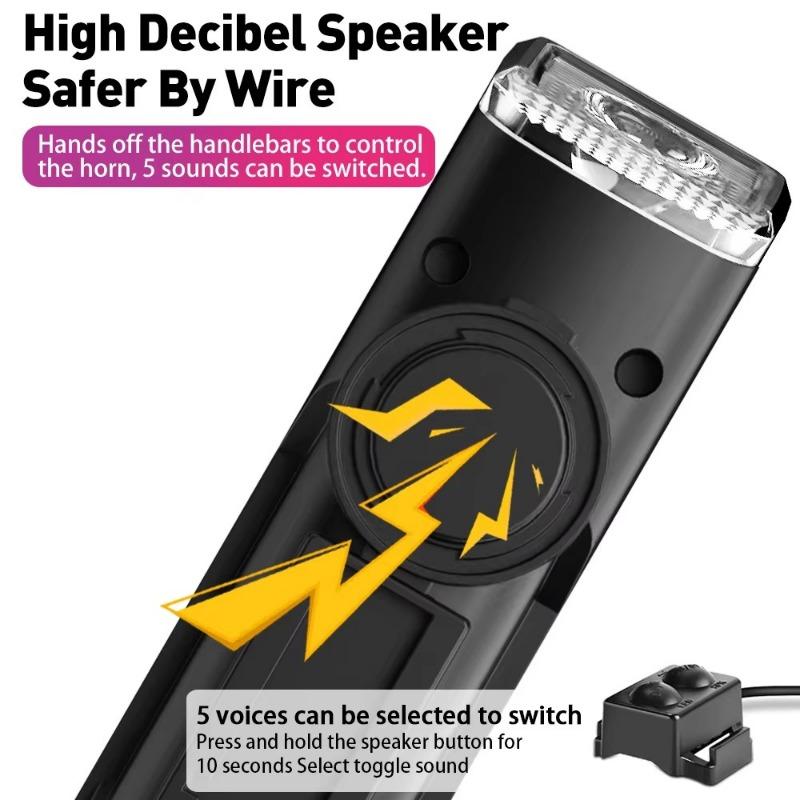 Bike Light 3 In 1 Bicycle Wireless Computer Flashlight LED Bike Front Light Cycling Horn Waterproof USB Headlight Riding Lamp