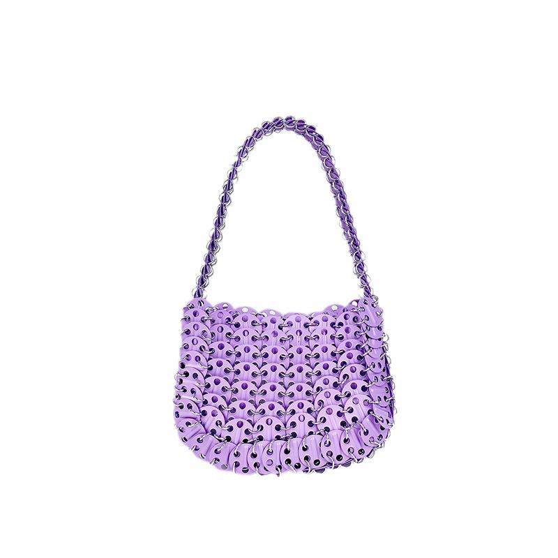 Handmade Woven Metallic Tote with Sequin Accents