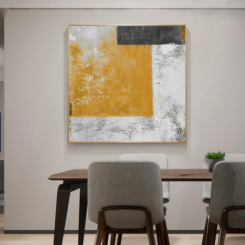 Orange Abstract Decorative Painting Light Luxury Style Dining Room Mural High-end Wall Painting Living Room Canvas Painting