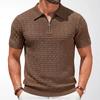 Polos Tricotés d'Été pour Homme Couleur Unie Manches Courtes T-shirts Business Casual Streetwear Masculin Doux Respirant Hauts de Golf