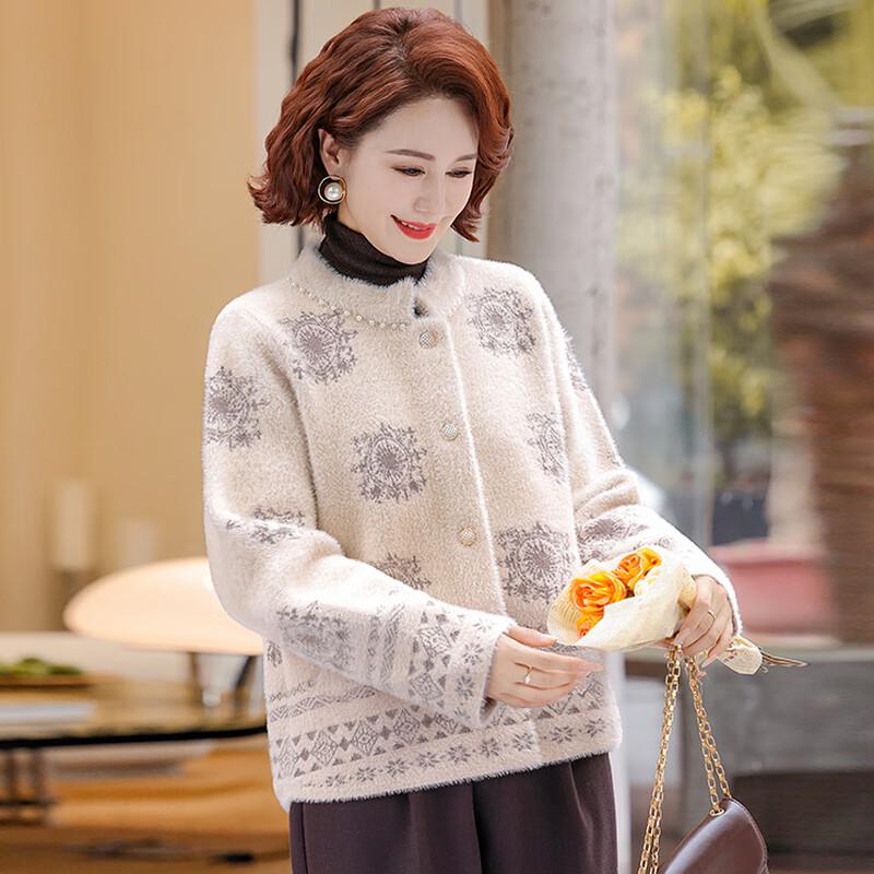 Elegant Faux Mink Velvet Winter Coat for Middle-Aged Women