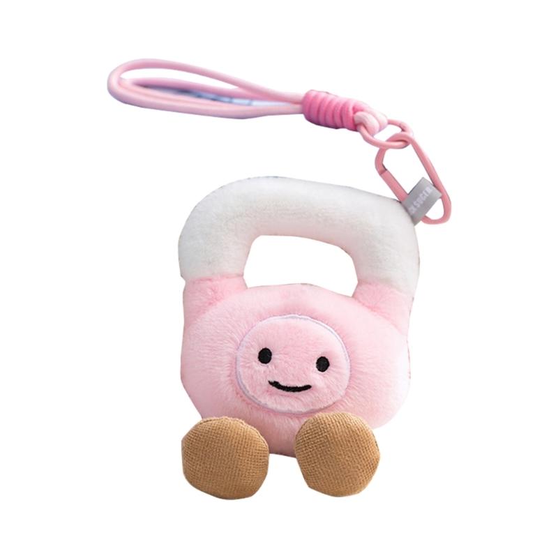 Dumbbell Kettlebell Barbell Plush Pendant Mini Gym Charm Soft Floppy Toy Desk Accessories Safe Kids Play Companion