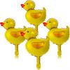 15 Bucăți Mini Balon Rață Baloane Folie cu 1 Rulouri Panglici Aurii pentru Petrecere de Ziua de Naștere Baby Shower Decorare