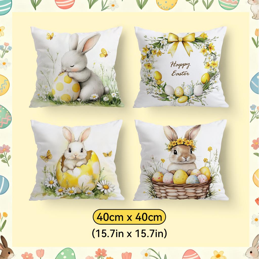 Osterhase Ostereier Kissen Kissenbezug Polyester Kissenbezug Dekokissen Kissenbezug Haus Auto Sofa Dekor