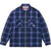 Thermal Lined Zip Up Flannel Shirt Blue