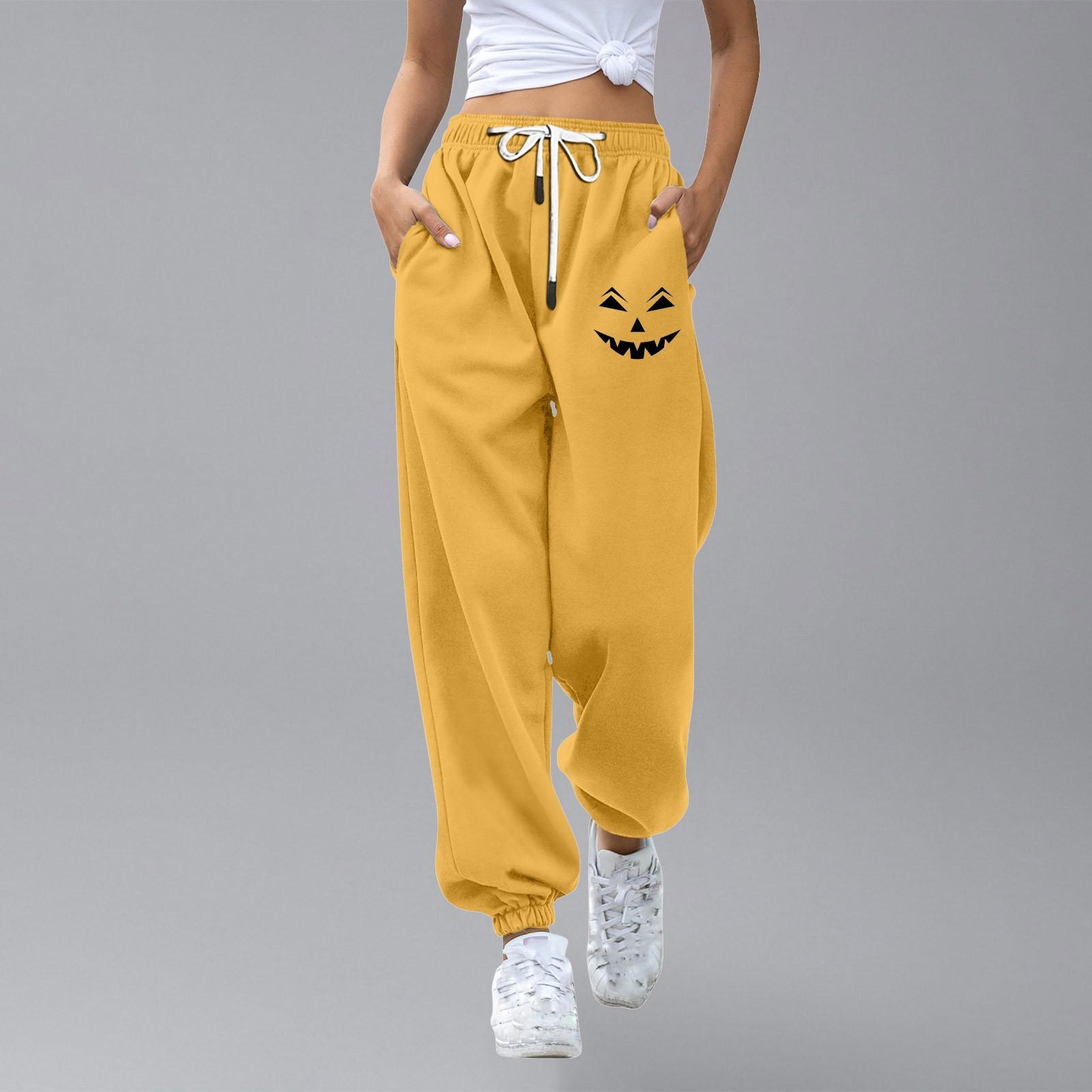 

Kids Sport Halloween Day Printed Gradient Drawstring Pocket Casual Sweatpants Pants Halloween Day 160 жовтий