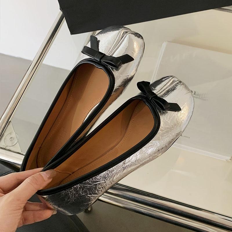 Fashion Fashion Strange Toe Footwear Shallow Flats Slip On Shoes For Women Summer Spring Female Butterfly-Knot Ladies Flats Shoes