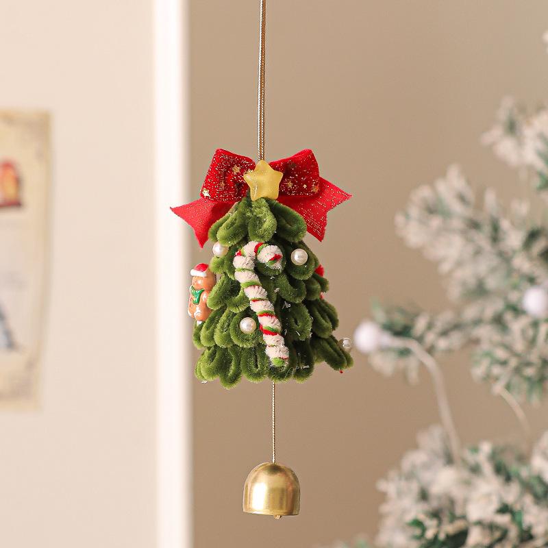 Christmas decoration wreath scene layout Christmas tree decorations rattan ring pendant door hanging 2025 new twist bar