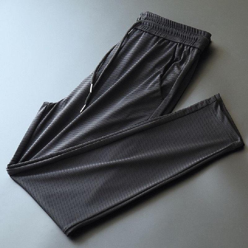 Men'S Summer Casual Pants Fitness Pants Sports Pants Quick-Drying Breathable Ice Silk Pants Straight Pants Thin Section