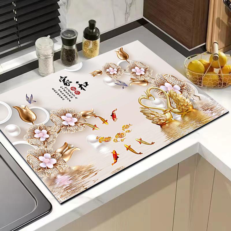 

Household kitchen drain mat, countertop waterproof mat 30x40cm дубильна кора
