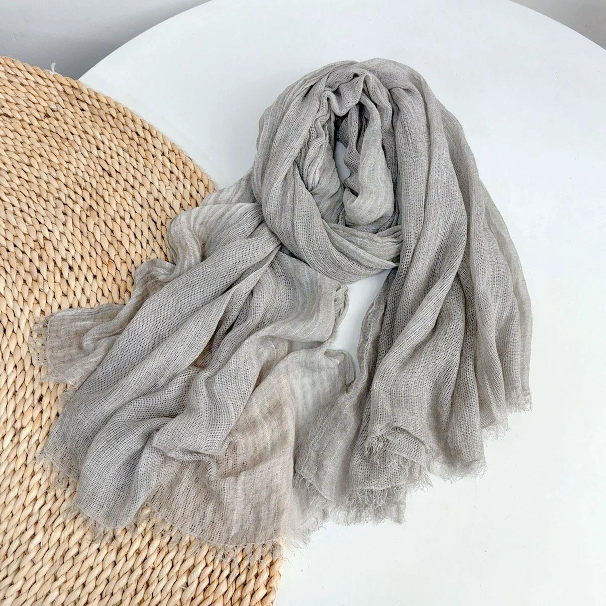 

Однотонный шарф из искусственного хлопка в корейском стиле, шаль от солнца, шарф, легкий роскошный головной платок, осенний винтажный женский шарф 80x200cm