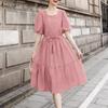 ZANZEA Women Casual Round Neck Solid Color Short Sleeve Dress