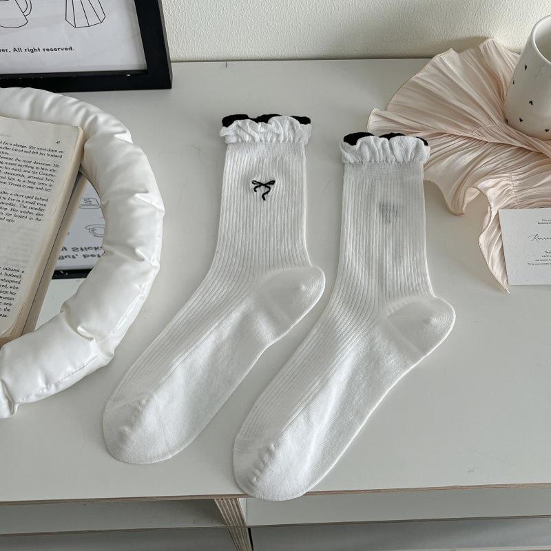 Women's Summer Thin Bow Lace Ballet Wind Tube Cotton Socks