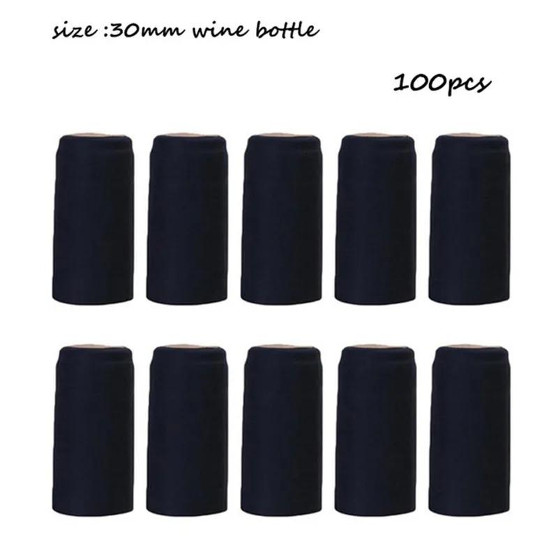 

100 Pcs Natural Wine Bottle Corks and Seals Heat Shrink Capsules with Tear Tab for Straight Mouth Wine Bottles Cap чёрный