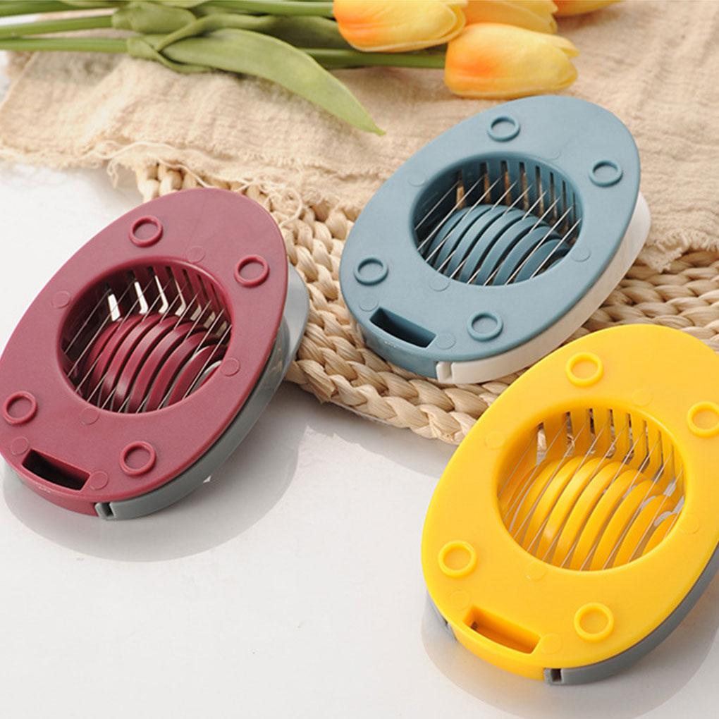 Egg Slicer with Hanging Buckle Strawberry Divider Nonslip Eggs Multi-functional Vegetable Fruit Slicing Tool Kitchen for Home