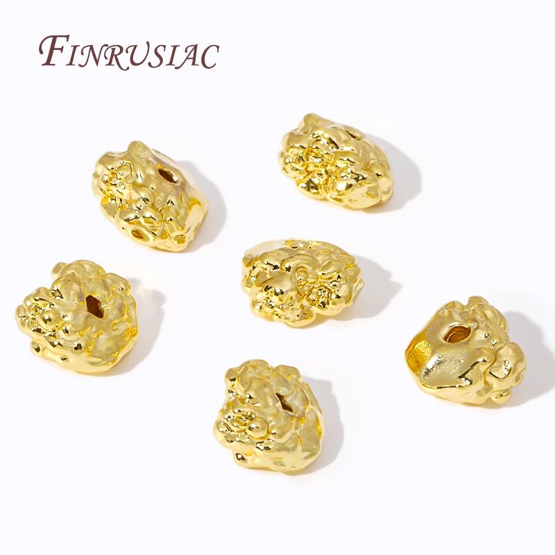 High Quality 18K Gold Plated Irregular Spacer Beads Metal Bracelets Beads For Jewelry Making DIY Accessories,Bead Separators