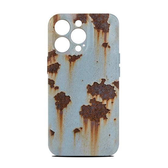 Vintage vzhled rzi Pouzdro na telefon Průmyslovým železem inspirovaný nárazuvzdorný TPU kryt na telefon pro Iphone 15/14/13/12/11 ProMax
