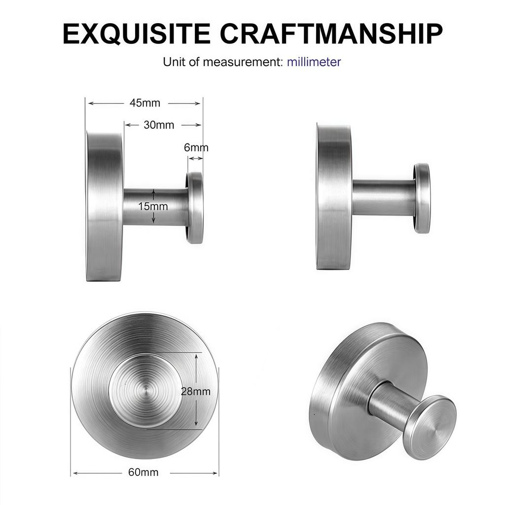 1pcs Stainless Steel Suction Cup Hook Waterproof Wall Mount Hooks Punch-free Reusable Kitchen Bathroom Wall Hanger Towel Clothes