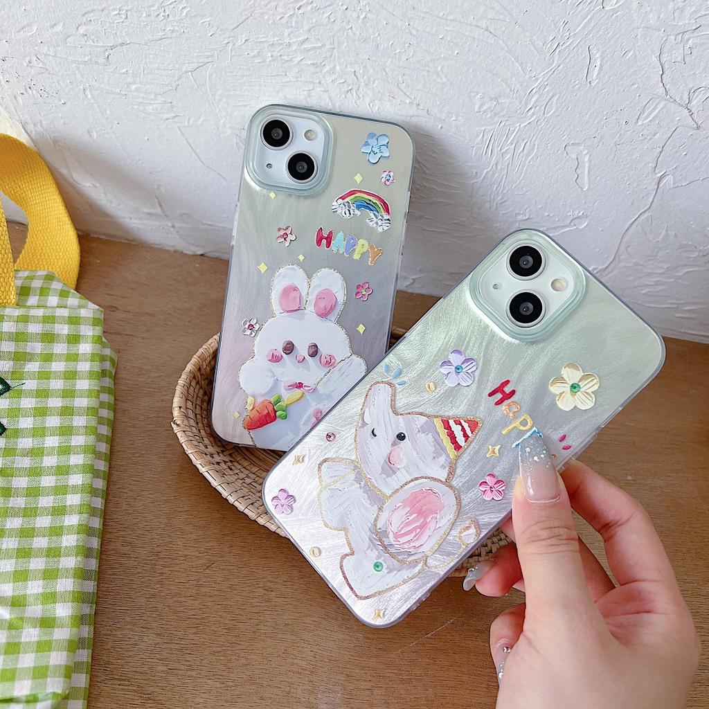 Etui silikonowe Laser Elephant Bunny do Xiaomi Redmi Note 12 11 Samsung A54 A24 A14 Oppo A78 A58 A38 Tecno Spark 10 Funda malowane etui miękkie etui TPU