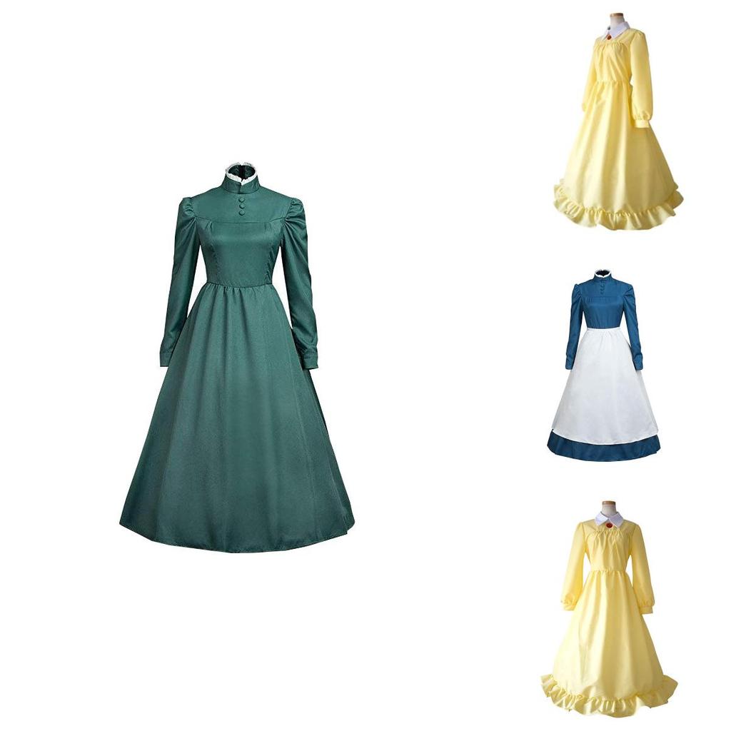 Costume de cosplay de Sophie du Château Ambulant : robe magnifique à manches longues