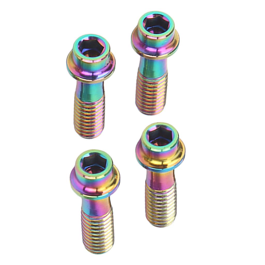 4Pcs Bike Brake Lever Fixed Screws M6x18mm Titanium Alloy Light Weight Bike Screws Mountain Bike Accessories Colorful