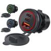 12V-24V Car Charger Socket 75W PD Type C QC 3.0 Fast Charge Adapter 3 Ports USB Outlet Waterproof Car Charger for ATV Boat Truck