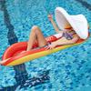 Inflatable Pool Float Hammock PVC Pool Floating Row with Removable Sunshade Canopy Water Lounge Bed with Ergonomic Comfortable Net Seat