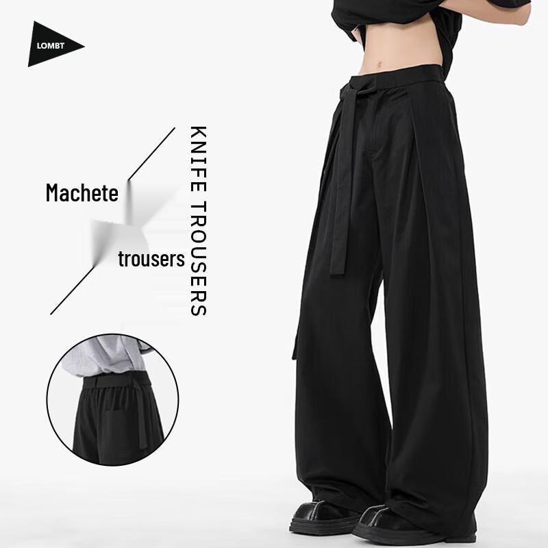 

LOMBT Men s Draped Wide-Leg Casual Pants TJ23 XL