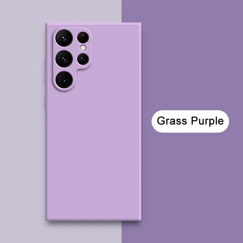 Čtvercový kryt z tekutého silikonu pro Samsung Galaxy S24 S23 Ultra S22 Plus A32 A51 A52 A53 A72 A73 Ochranný měkký látkový kryt na telefon