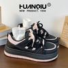 2025 Women's Thick-Soled White Canvas Sneakers - Autumn Hot Style, Versatile for Students