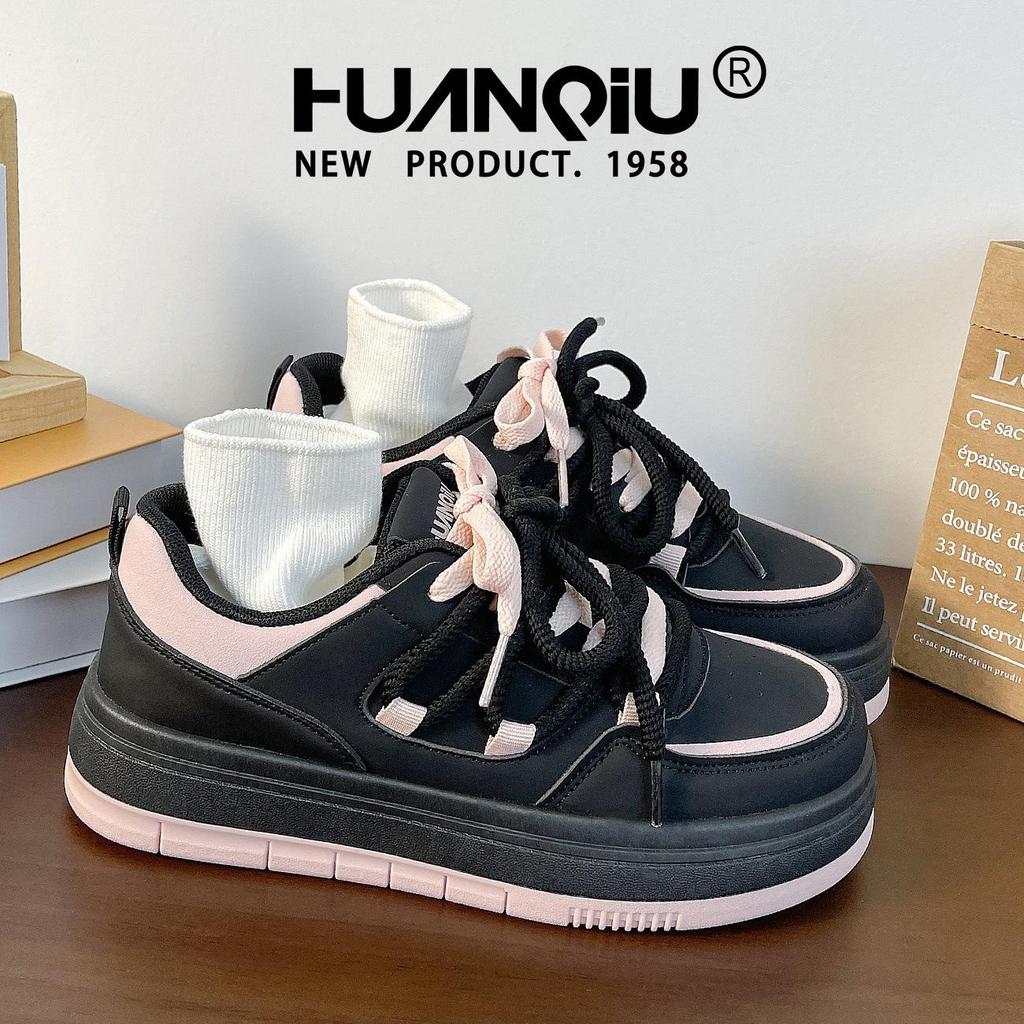 2025 Women's Thick-Soled White Canvas Sneakers - Autumn Hot Style, Versatile for Students