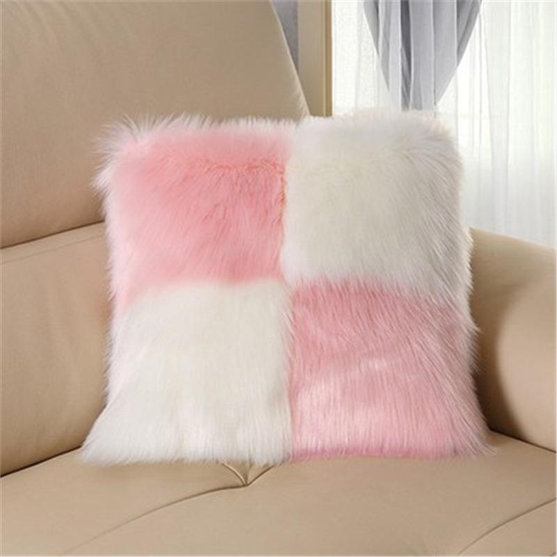 Luxe Plush Faux Wool Cushion: Fluffy Sofa & Bed Pillow