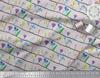 Soimoi Gray Japan Crepe Satin Fabric Artistic Leaf & Floral Fabric Prints By Metre 42 Inch