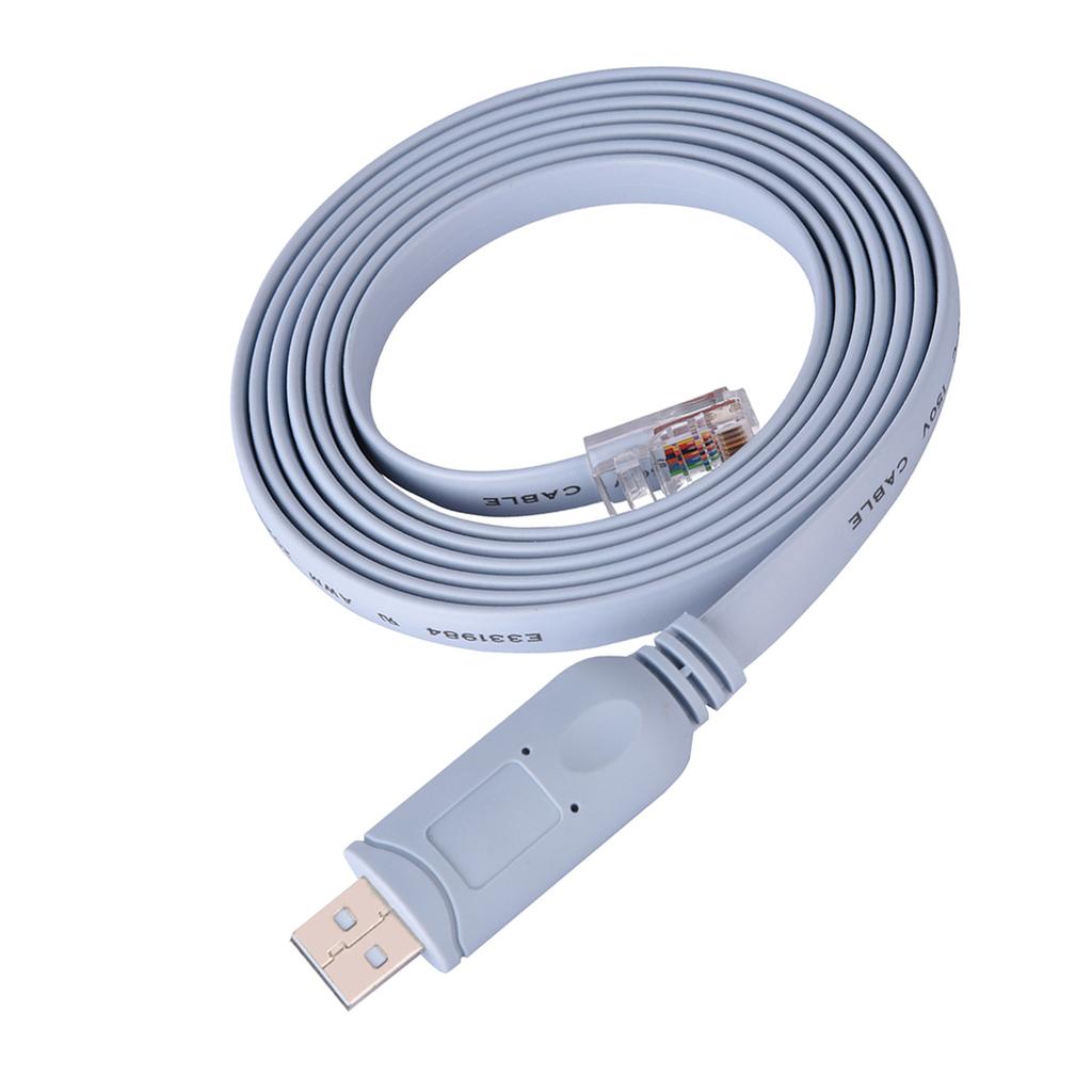 USB2.0 Male To RJ45 Male CAT5 Serial Console Flat Cable for Cisco Routers Switches