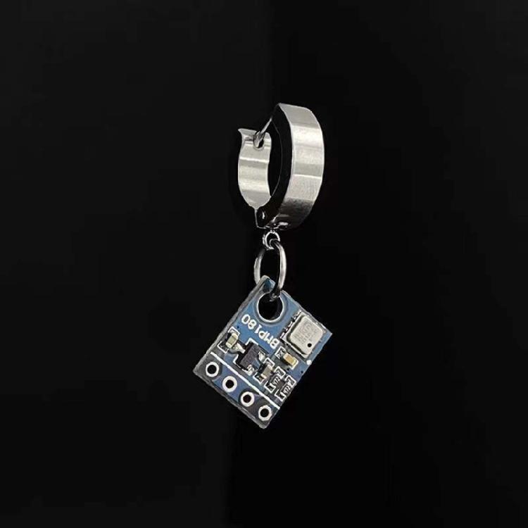Technology Sense Circuit Board Earrings Punk Trendy Cool Ear Clip Earrings