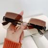 New trimmed anti-ultraviolet glasses women's sunglasses live sunglasses driving Internet celebrity trendy frameless sunglasses