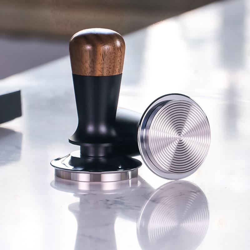 51/53/58MM Walnut Wood Espresso Tamper Manual Press Coffee Tamper Constant Pressure Coffee Hammer Home Cafe Accessories Tools