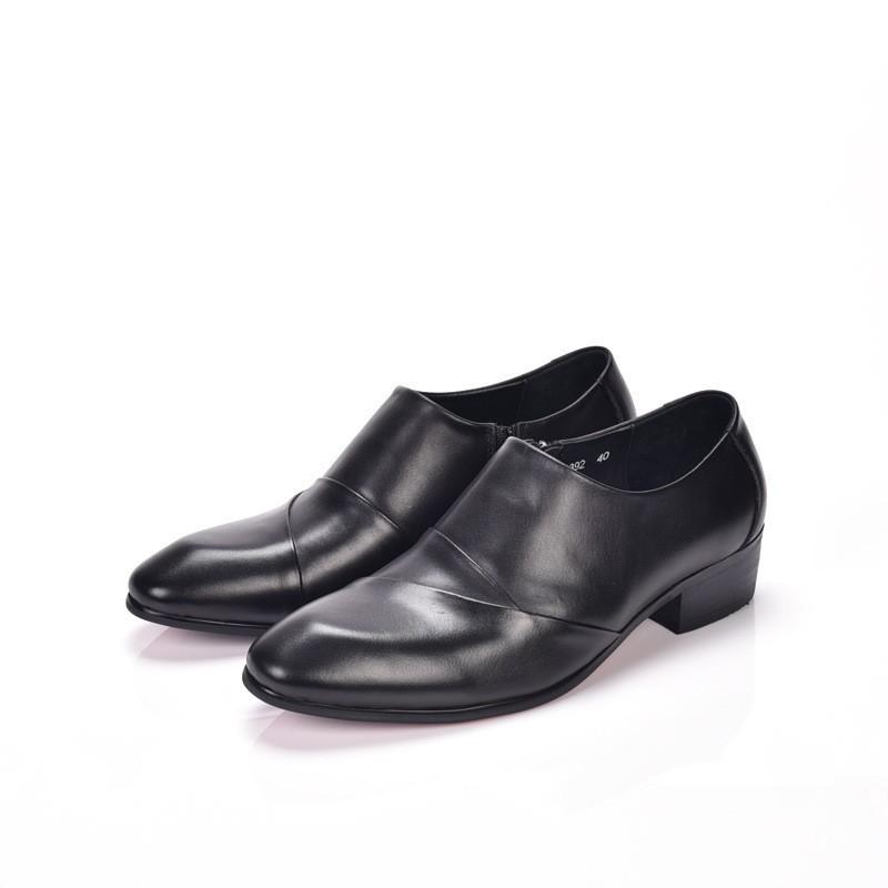 Men s Trendy Korean Style Slip-on Leather Pointed Toe Formal Shoes Size 40