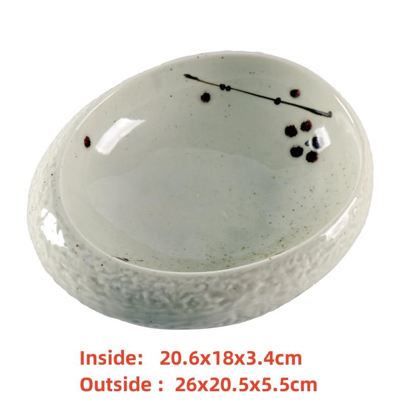 seafood Creative Stone Pattern Ceramic Bowl Thick Edge Sushi Bowl Sashimi Dessert Bowls Soup Bowls Restaurant Special Tableware