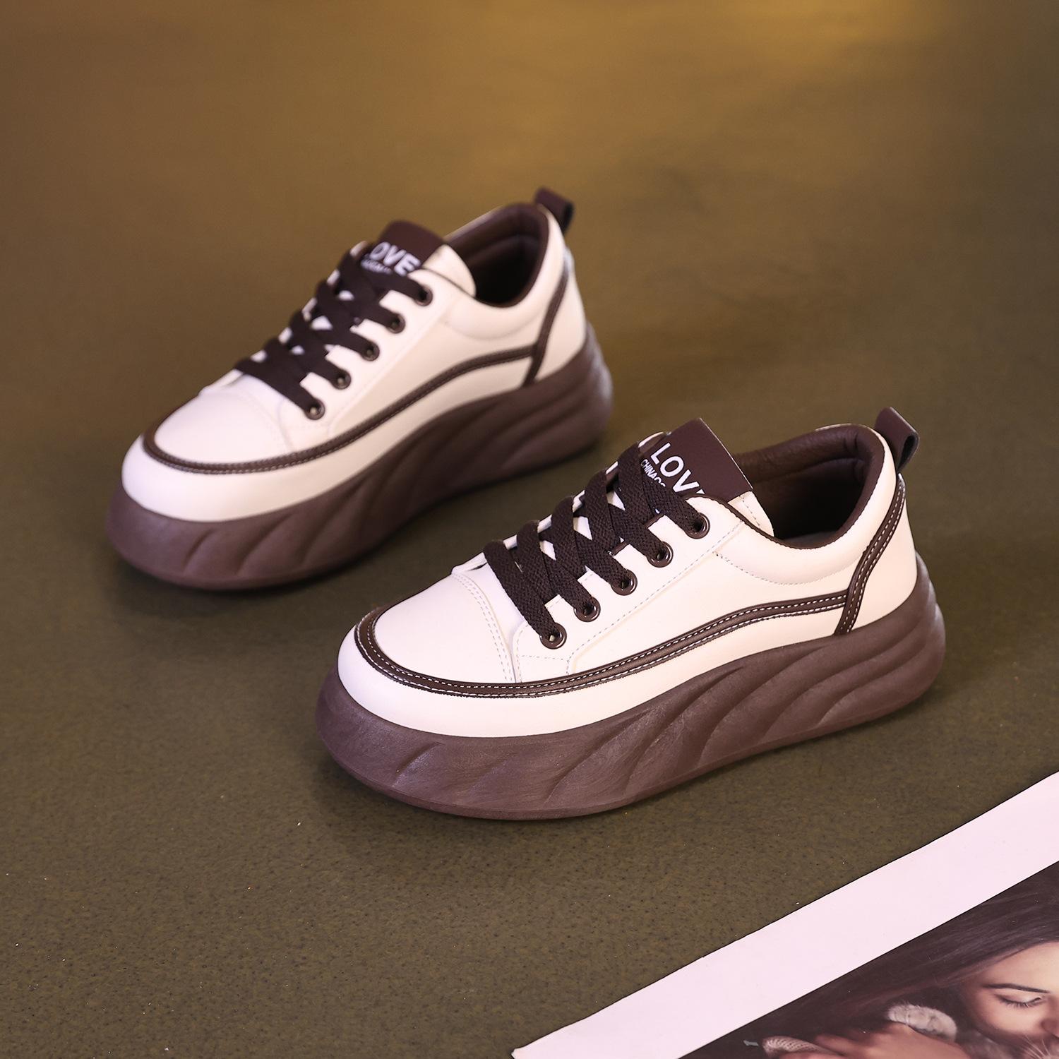 

INS белые туфли для студентов, корейский стиль, женская модная весенняя новая дышащая повседневная обувь с толстой подошвой, увеличивающая рост, уличная стрельба Ws809 40