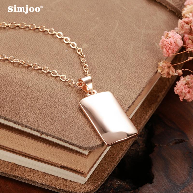 

SIMJOO гладкая поверхность ожерелье модное индивидуальное геометрическое ожерелье из розового золота