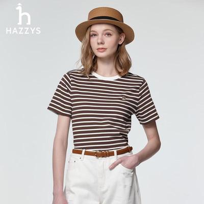 HAZZYS Women's PHIZ Series Striped Short Sleeve T-Shirt