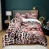 Leopard Print Duvet Cover Pink Cheetah Print Bedding Set Wild Animal Theme Comforter Cover For Girl Teens Microfiber Quilt Cover