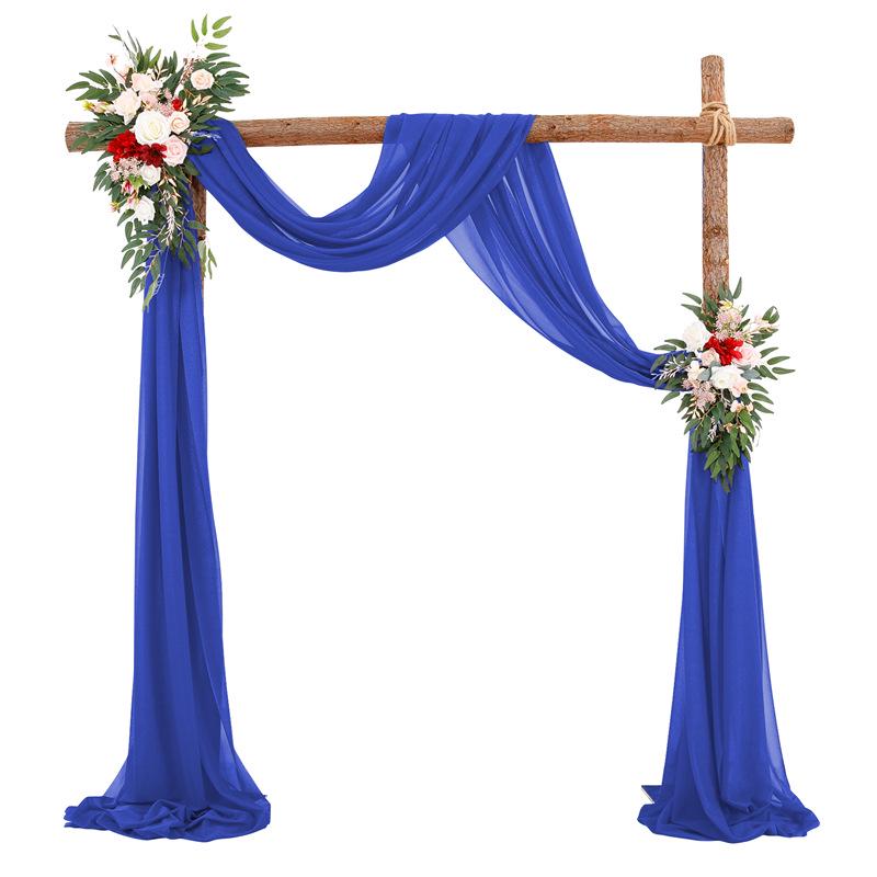 Forest Style Wedding Arch Decoration: Outdoor Lawn Chiffon Gauze Curtains