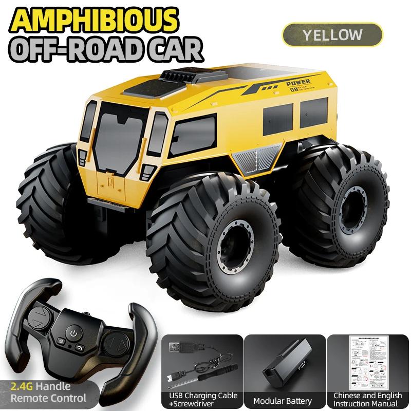 

Q210 Amphibious Rc Car Dual Control 4WD Off-road Remote Control Waterproof Vehicle 2.4G Electric Climbing Crawler Toys for Kids